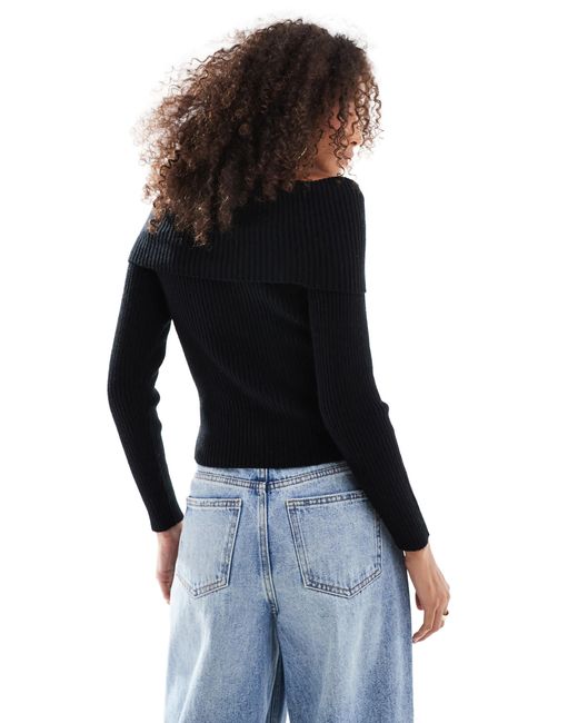 ONLY Blue – schulterfreier strickpullover