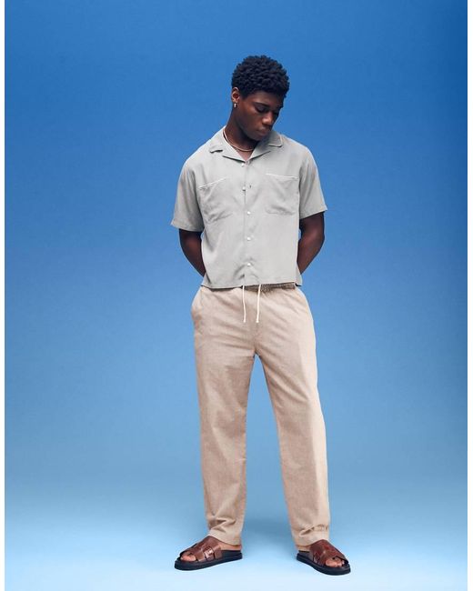 Abercrombie & Fitch Overhemd Met Korte Mouwen in het Blue voor heren