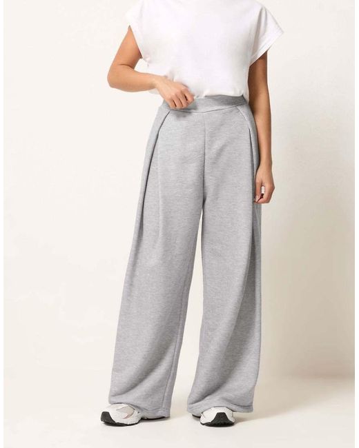 PixieGirl White Petite Pleated Wrap Trousers