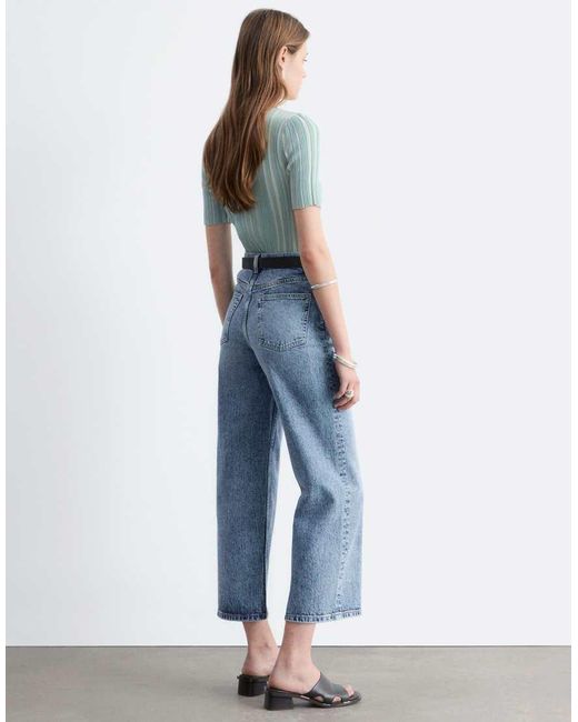 & Other Stories Blue Wide Fit Cropped Jeans