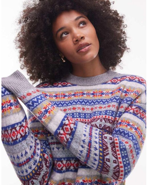 Levi's Purple Ines Fairisle Jumper