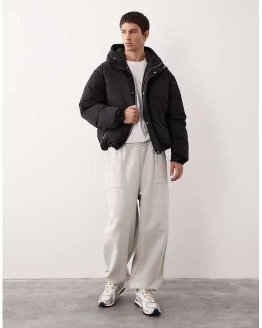 ASOS COLLECTIVE Pufferjack Met Donsvulling in het Black voor heren