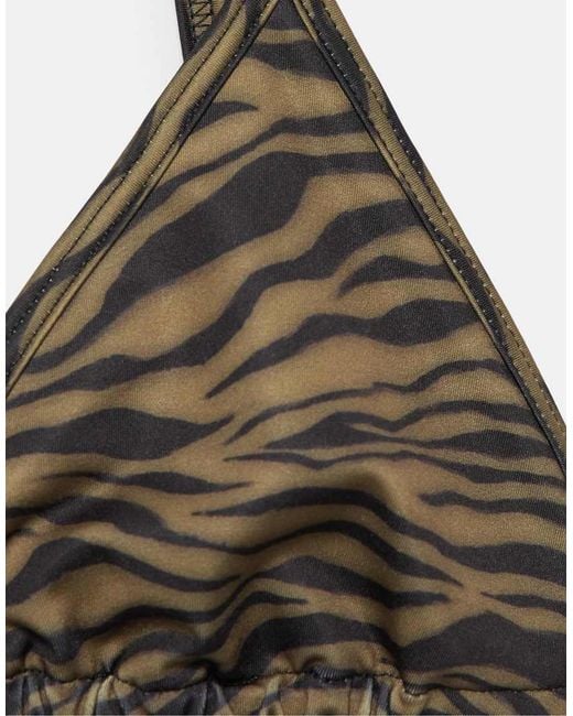 Pull&Bear Brown Zebra Print Bikini Top