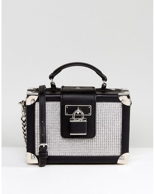 ALDO Black Box Bag With Crystal Stud Detail