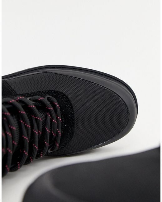 hunter insulated black leather hiker boots