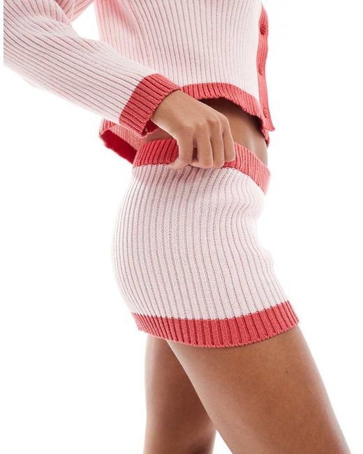 ASOS Red Knitted Micro Short Co-ord