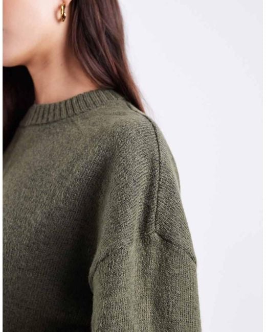 ASOS Gray Stuffed Neck Trim Waisted Jumper