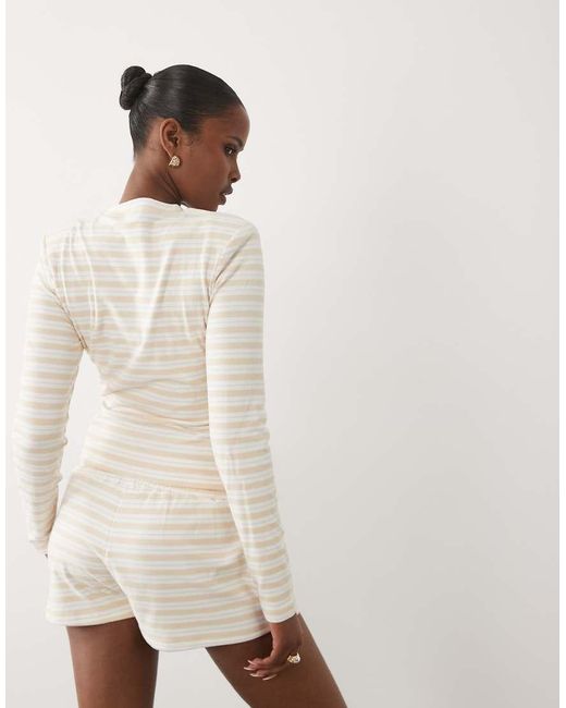 Wanderdoll Natural Frankie Premium Jersey Long Sleeve Crew Neck Top Co-Ord