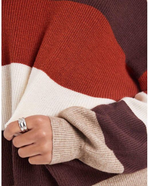 ONLY Red Drop Shoulder Knit Sweater
