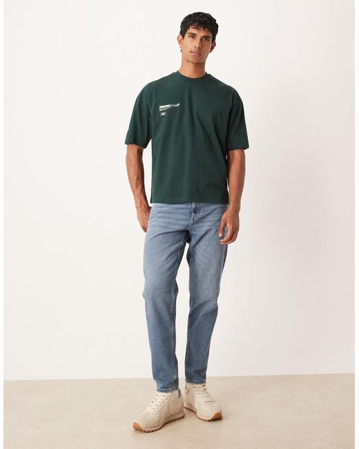 ASOS – kastiges oversize-t-shirt in Green für Herren