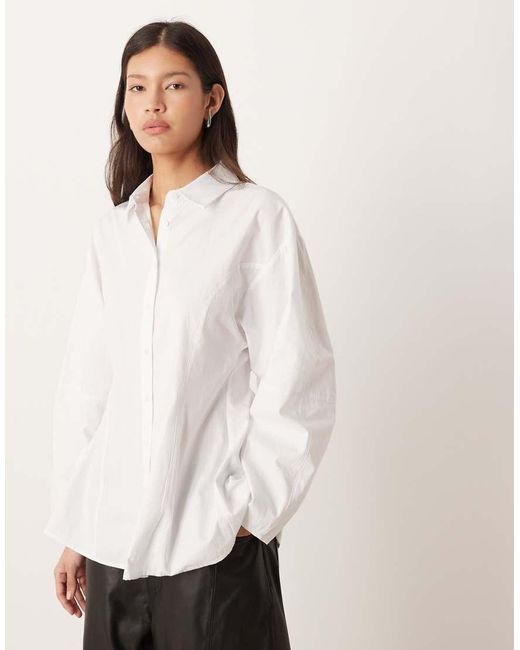 ASOS Natural Cocoon Sleeve Cinch Back Shirt