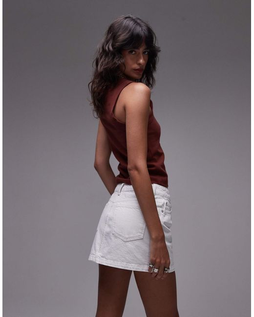 TOPSHOP Brown – minirock aus denim