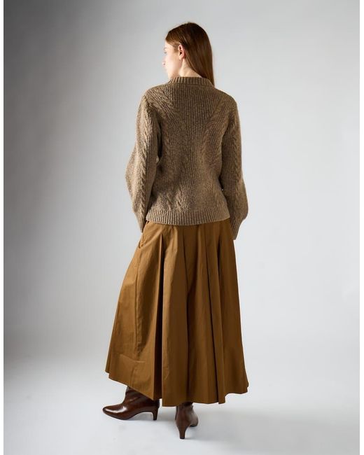 Glamorous Natural Pleated Maxi Skirt