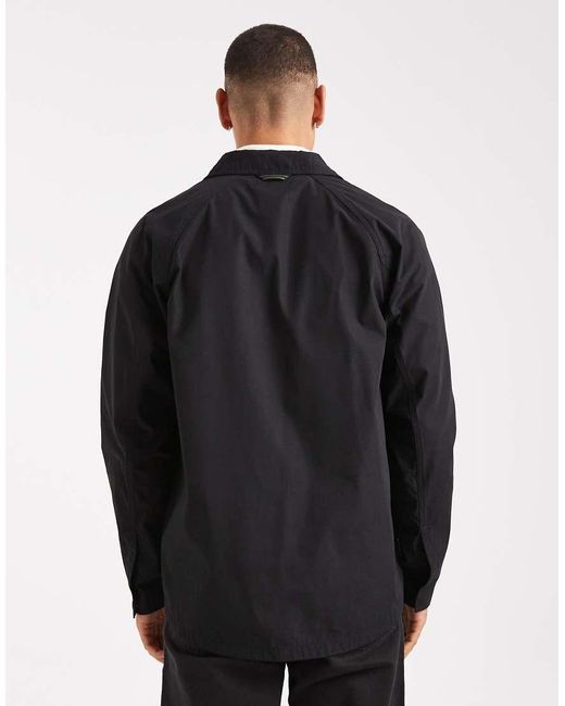 Fred Perry Black Raglan Utility Overshirt for men
