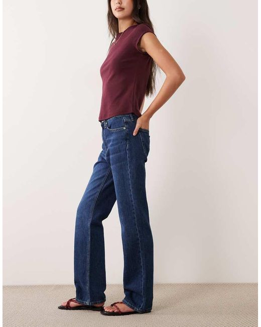 Mango Blue Matilda Straight Leg Jeans