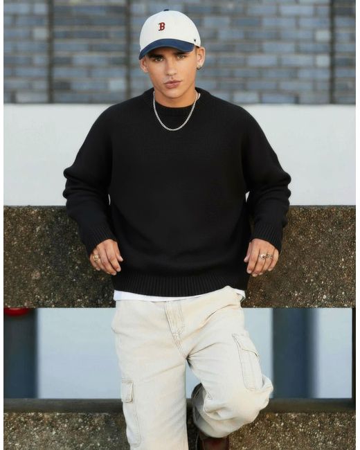 Pull ras ASOS pour homme en coloris Black
