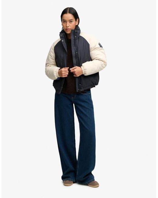 Superdry Blue Cotton Padded Shell Jacket