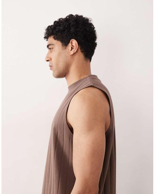 ASOS Brown Oversized Tank for men