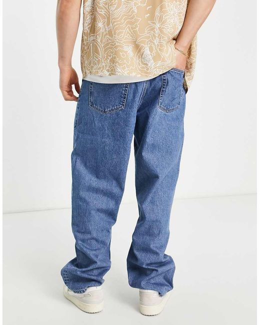 Weekday Blue Galaxy Loose Straight Jeans for men