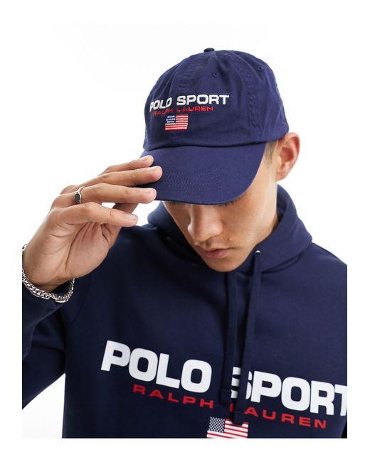 Polo Ralph Lauren Blue Sport Capsule Logo Twill Baseball Cap for men