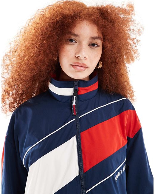 Tommy Hilfiger International Games Tracksuit Jacket in Blue Lyst Australia