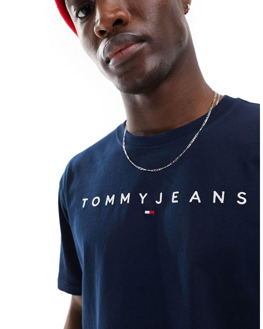 Tommy Hilfiger Blue Regular Linear Logo T-shirt for men