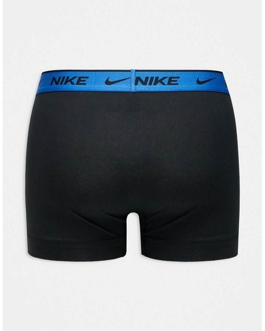 Nike Black Everyday Cotton Stretch Trunks 3 Pack for men