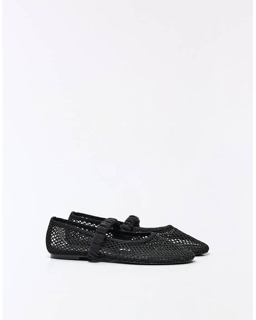 Bershka White Mesh Ballerinas