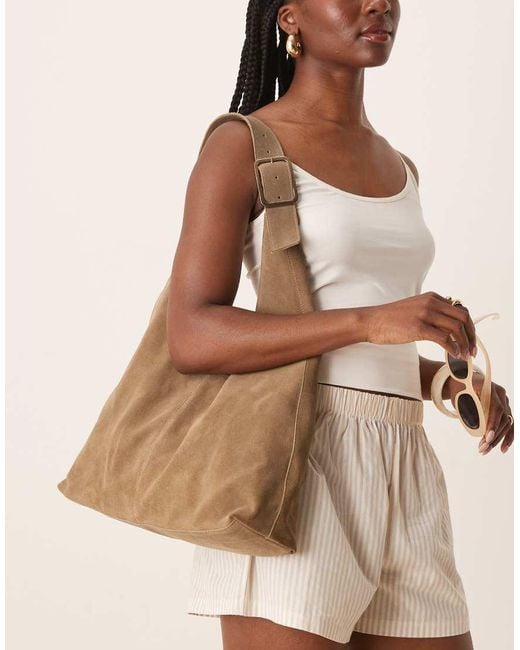 Barney's Originals Brown Suede Slouchy Shoulder Bag