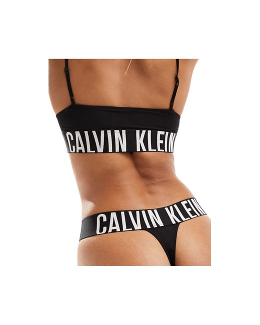 Calvin Klein Black Intense Power Micro High Leg Lingerie Thong