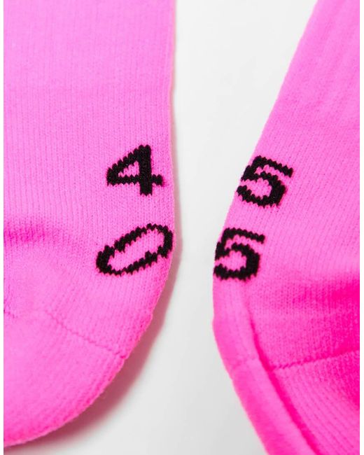 4505 Pink Icon Running Socks 3 Pack With Arch Support And Anti Bacterial Finish for men