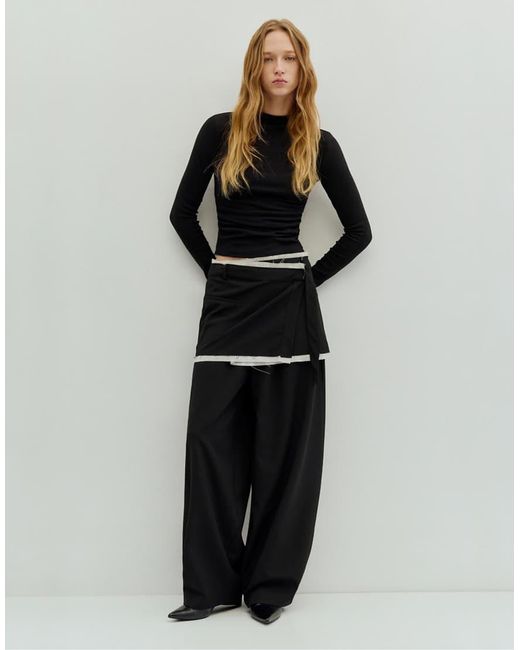 Pull&Bear Hoogsluitende Top in het Black