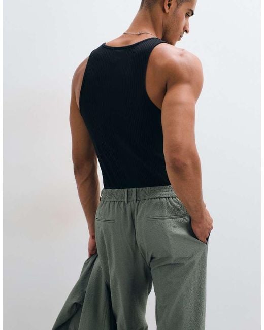 ASOS Green Smart Carrot Fit Pants for men