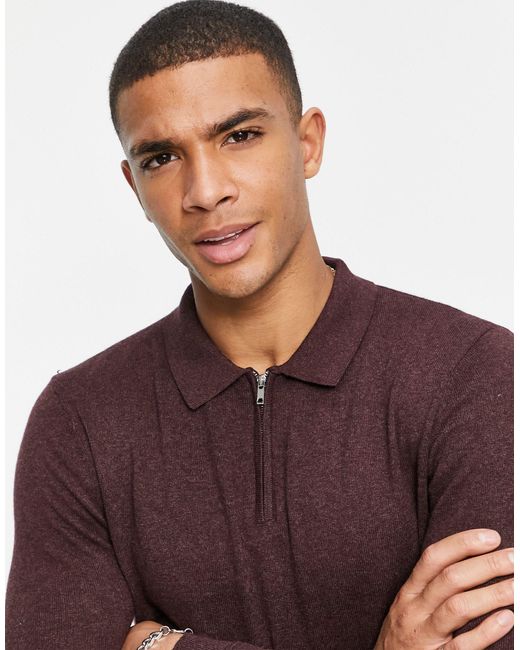 men's long sleeve knitted polo shirts