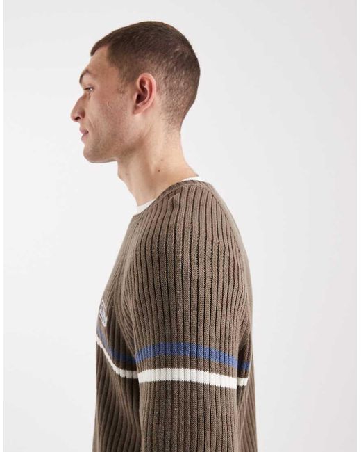 Hollister Brown Retro Knitted Crew Neck Jumper for men