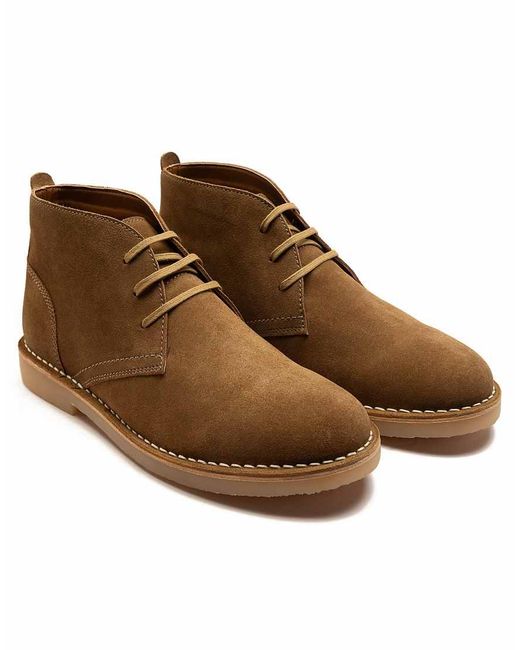 OFF THE HOOK Brown 'Sahara' Suede Leather Casual Lace-Up Chukka Boots for men