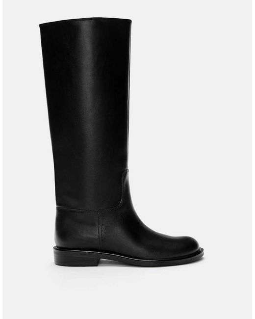 Pull&Bear Platte Laarzen in het Black