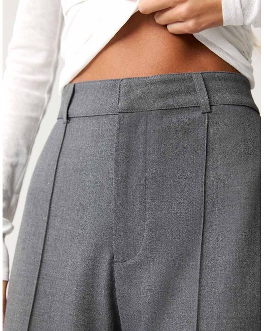 Pull&Bear White Formal Pants With Seam Detail