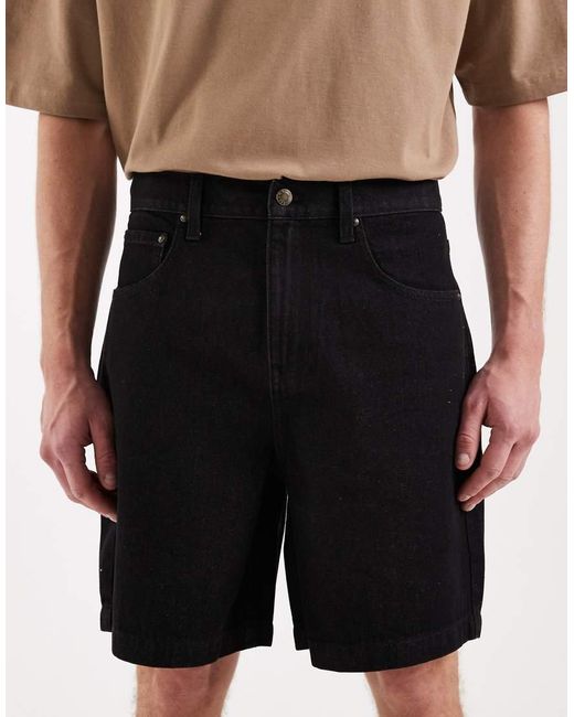 ASOS Natural Mid Length Denim Jorts for men