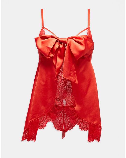 Ann Summers Red Unwrap Me Babydoll With Crotchless Thong
