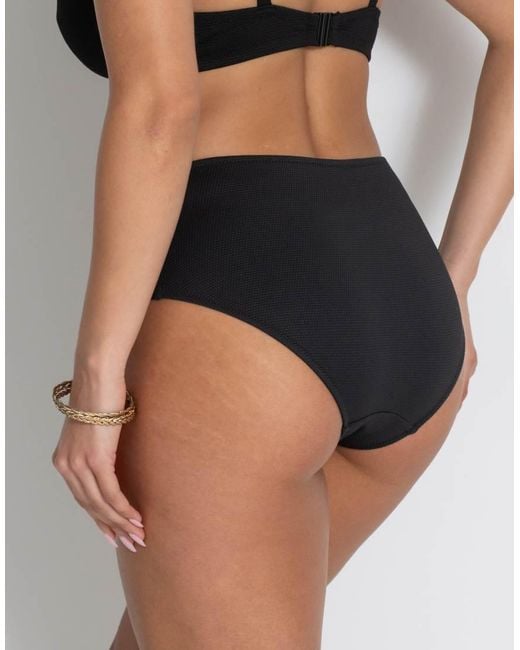 Pour Moi Black Hawaii Textured High Waist Belted Tummy Control Brief