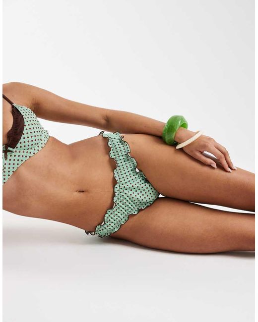 Reclaimed Vintage White Frilly Bikini Bottom