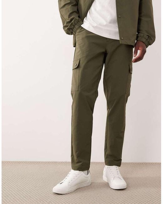 ASOS Natural Motionmax Tapered Cargo Trouser for men