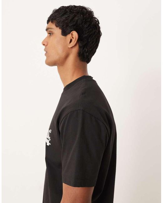 ASOS Black Heavyweight Relaxed T-shirt With Dragon Print for men