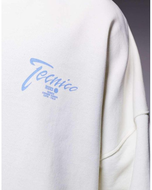 Sudadera Corta Blanca Extragrande Con Estampado En El Pecho Y Bajo Sin Rematar De -Neutro ASOS de hombre de color White