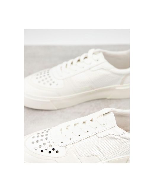 ASOS Sneakers Met Slangenprint En Studs in het Wit voor heren - Lyst
