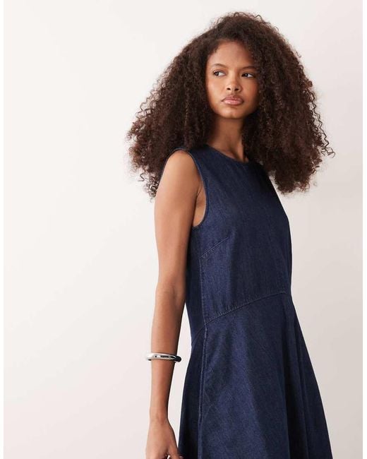 ARKET Blue Volume Sleeveless Denim Dress