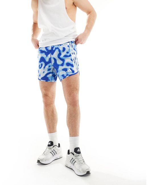 Adidas Originals Adidas running – lauf-shorts mit military-muster in Blue für Herren