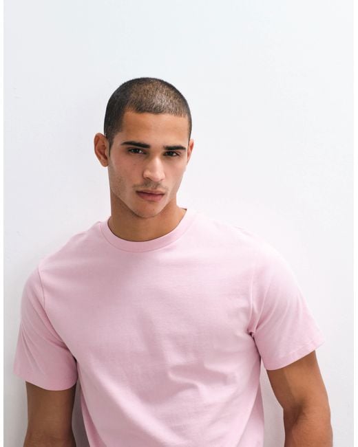 ASOS – basic-t-shirt in Pink für Herren
