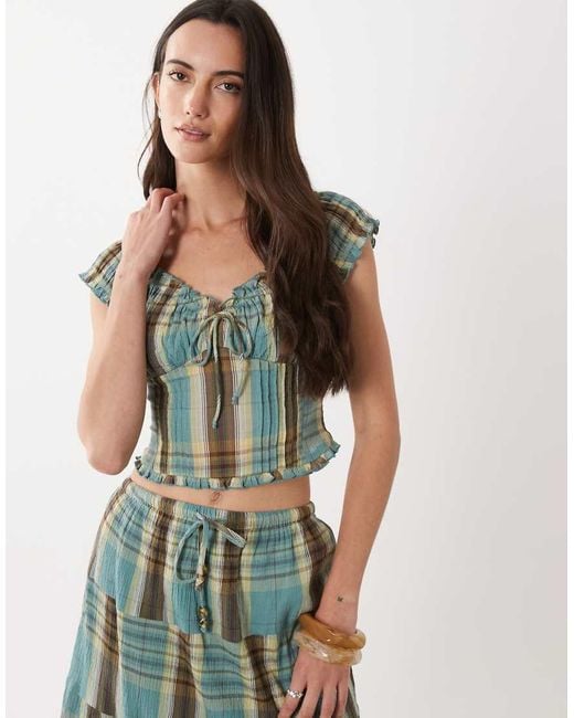 Cotton On Blue Greta Frill Blouse